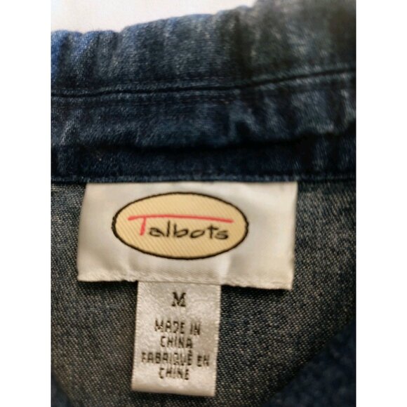TALBOTS  EMBROIDERED FLOWERS FRONT JEAN JACKET WOMEN SIZE MEDIUM - Picture 5 of 9
